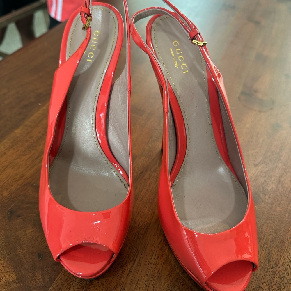 Gucci Women's Bold Peep-Toe Heels